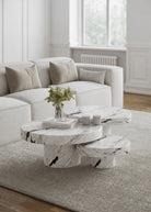 Arezzo Viola White Marble Nesting Coffee Table
