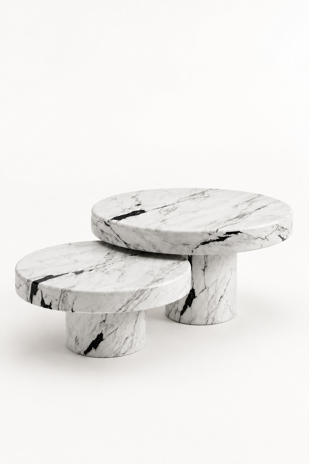 Arezzo Viola White Marble Nesting Coffee Table