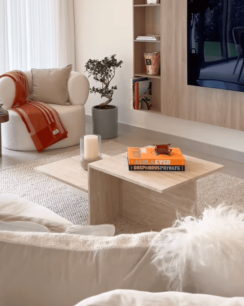 Arlo Travertine 2 Level Coffee Table