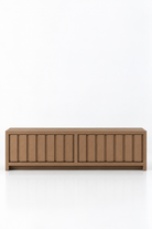 Arqen Brown Microconcrete Wide Fluted Shoe Cabinet