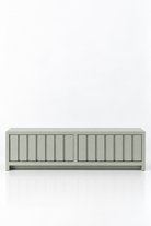 Arqen Pistachio Green Microconcrete Wide Fluted Shoe Cabinet