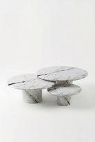 Ava Viola White Round Top Coffee Tables