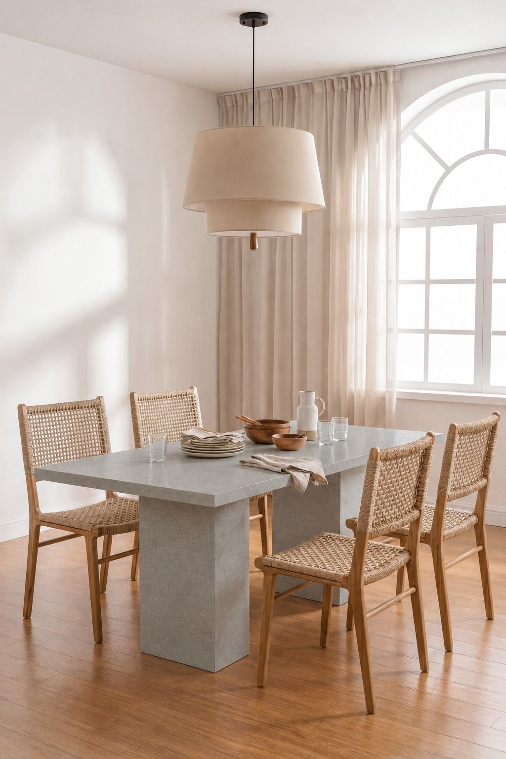 Avencia Ash Grey Speckled Microconcrete Dining Table