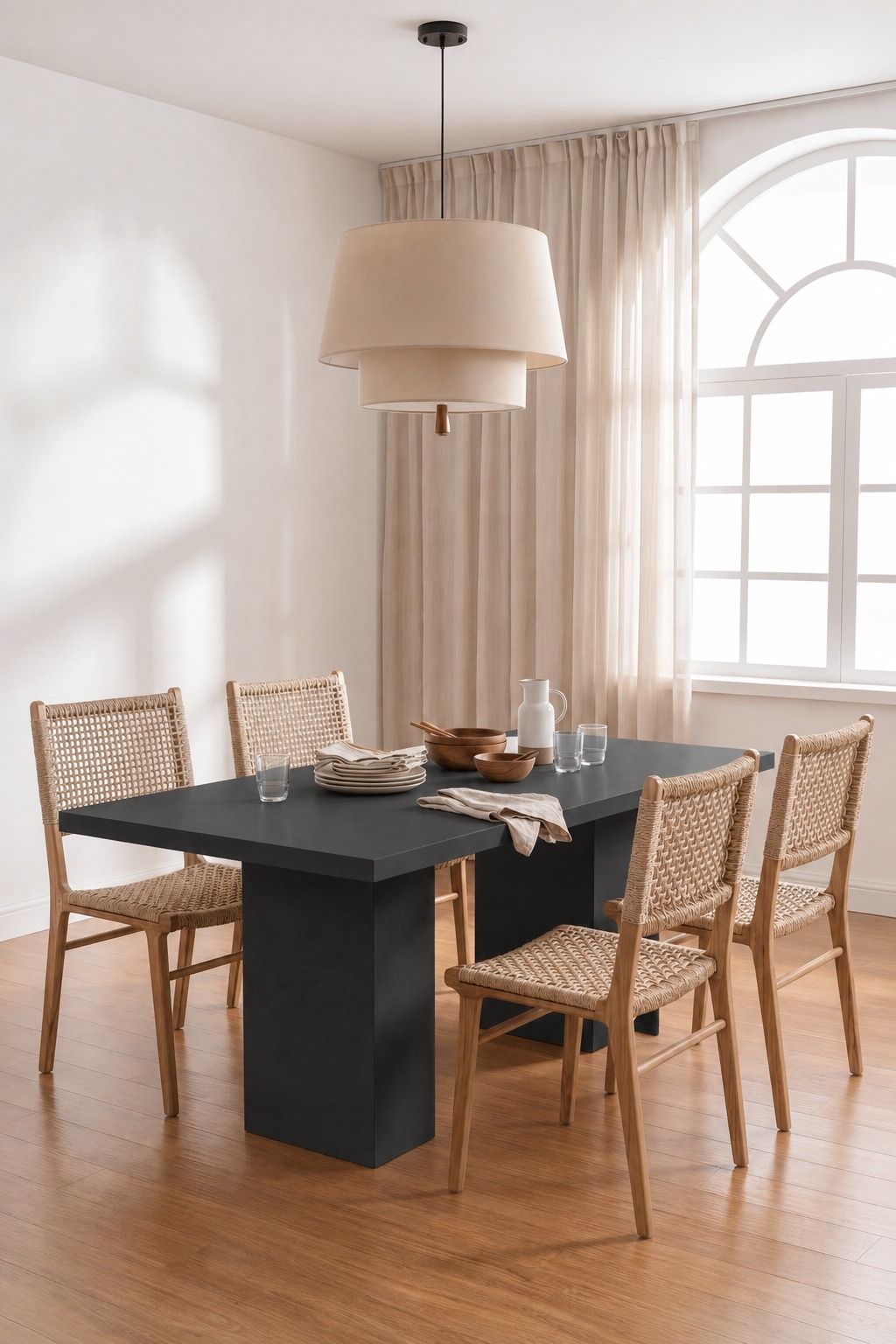 Avencia Black Microconcrete Dining Table