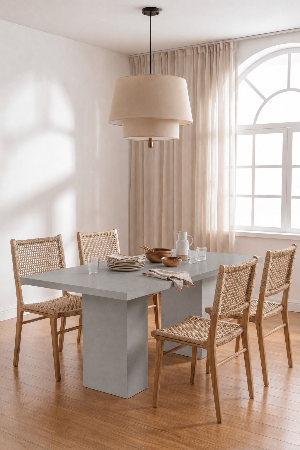 Avencia Light Grey Microconcrete Dining Table