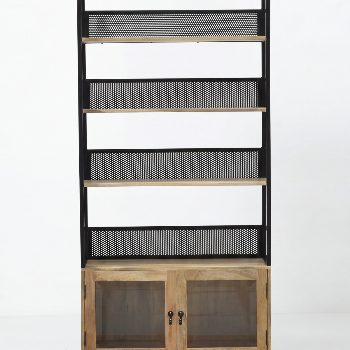 Averon Grid Shelf Cabinet | Modern Wood Metal Storage – Homekode