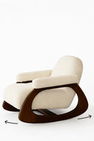 Aviora Off White Boucle Wooden Rocking Chair