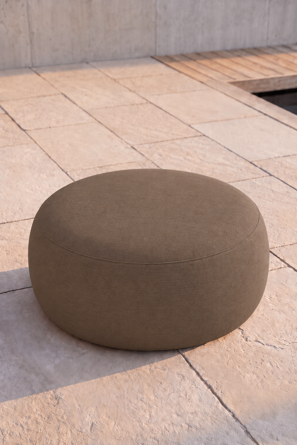 Avyren Brown Outdoor Ottoman