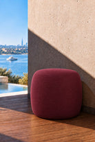 Avyren Burgundy Outdoor Pouf