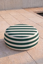 Avyren Green Striped Outdoor Ottoman