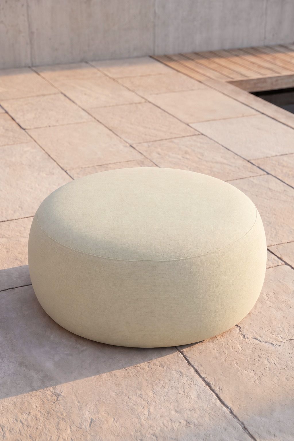 Avyren Ivory Cream Outdoor Ottoman