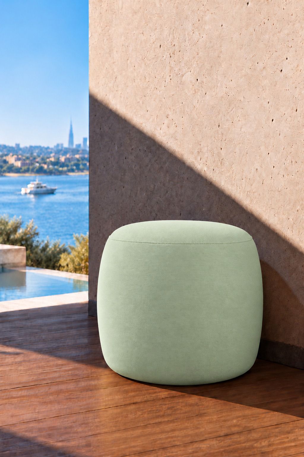 Avyren Mint Green Outdoor Pouf