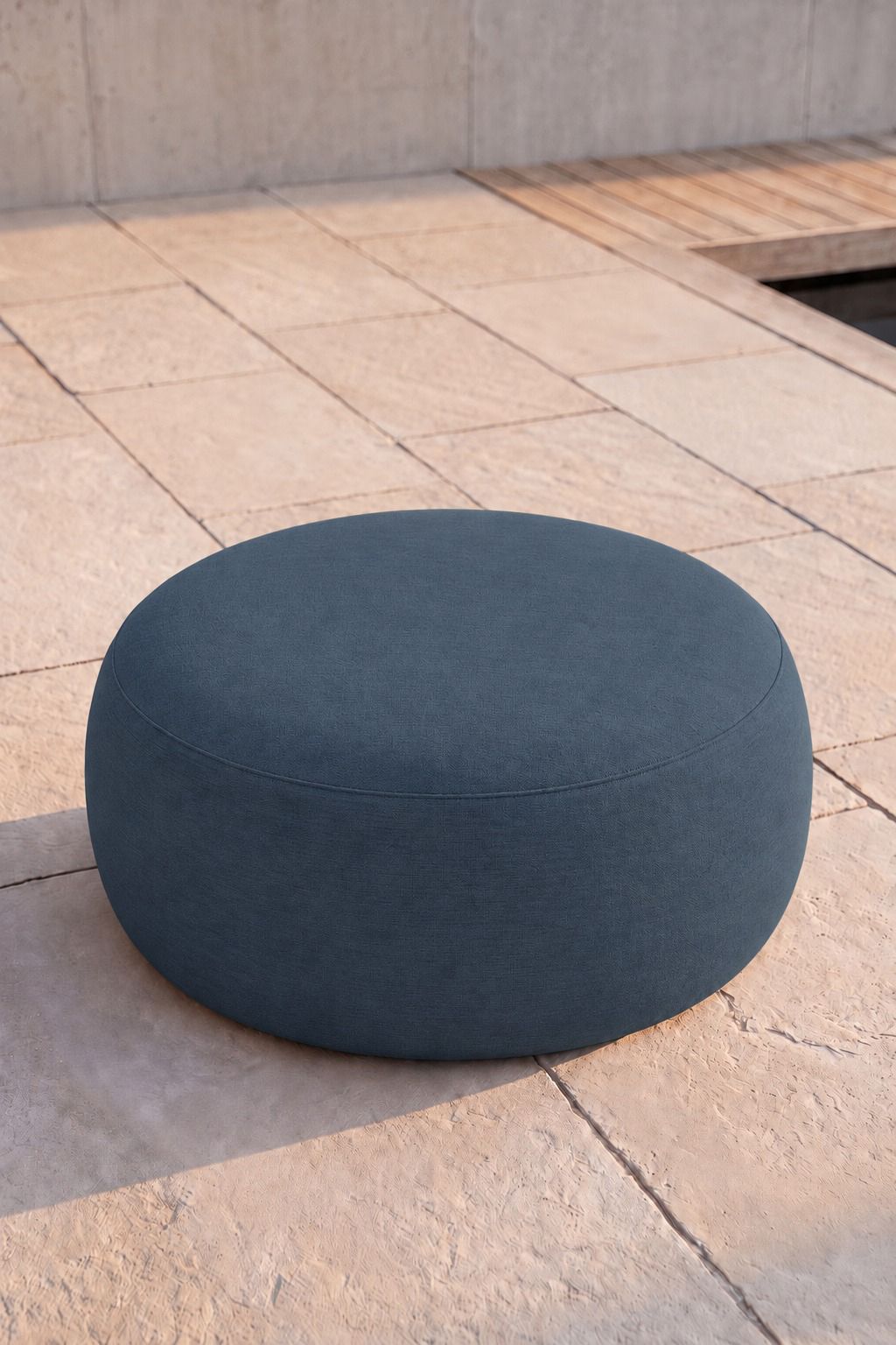 Avyren Navy Blue Outdoor Ottoman