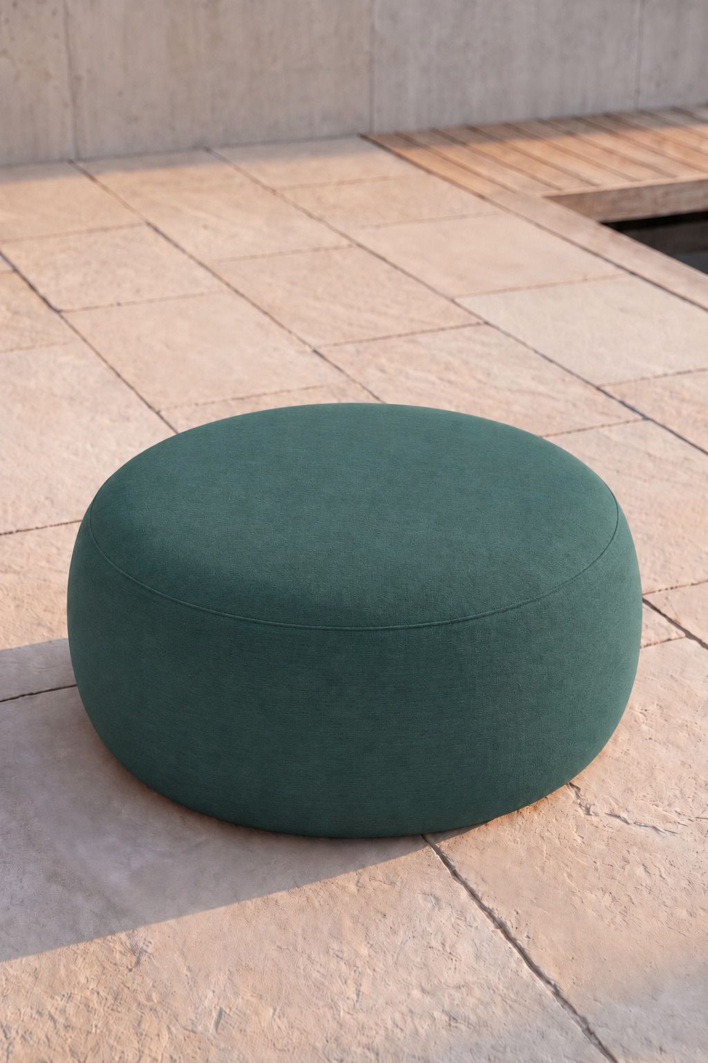 Avyren Teal Green Outdoor Ottoman