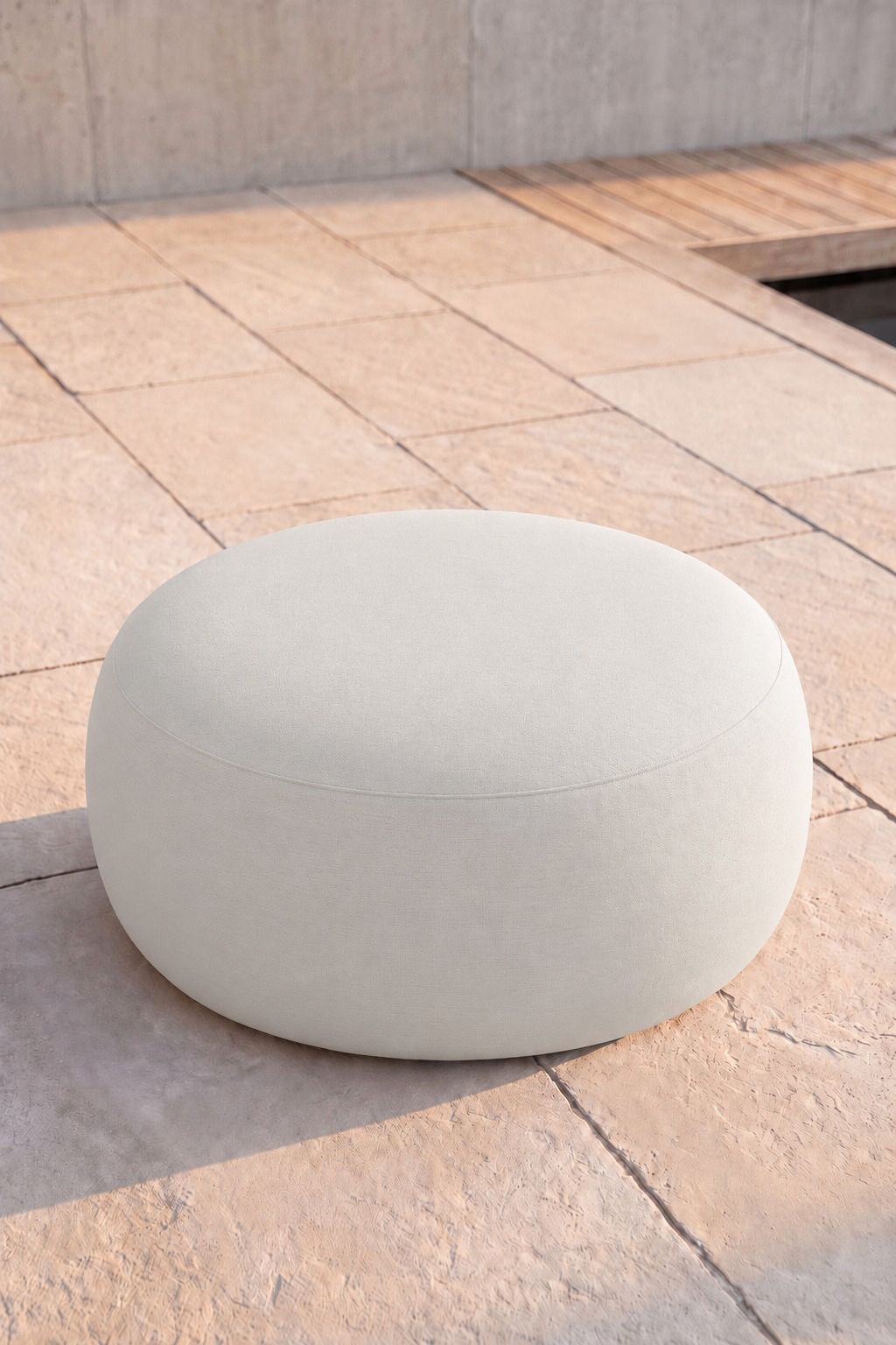 Avyren White Outdoor Ottoman