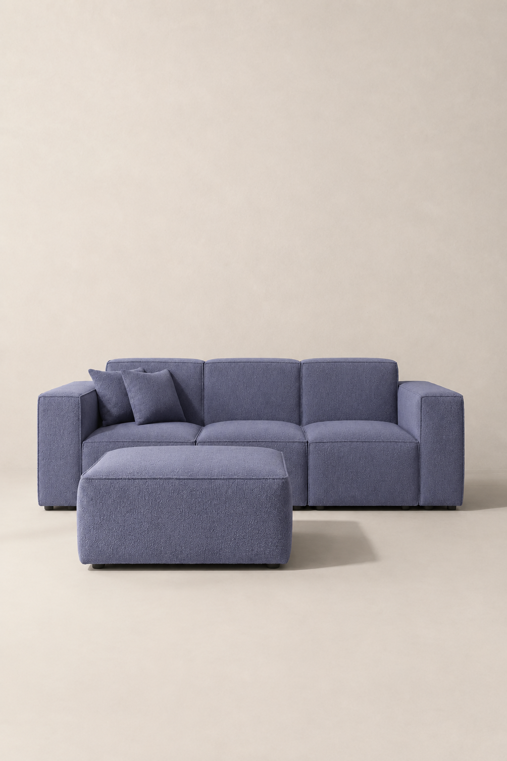 Aysun Dusty Blue Modular Sofa with Ottoman