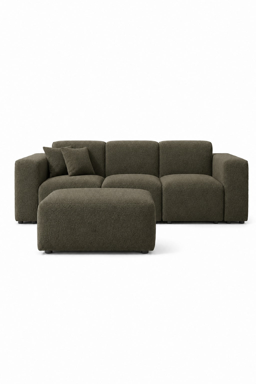 Aysun Olivewood Modular Sofa with Ottoman