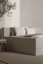 Pavli Light Beige Bed with Integrated Seating Homekode 