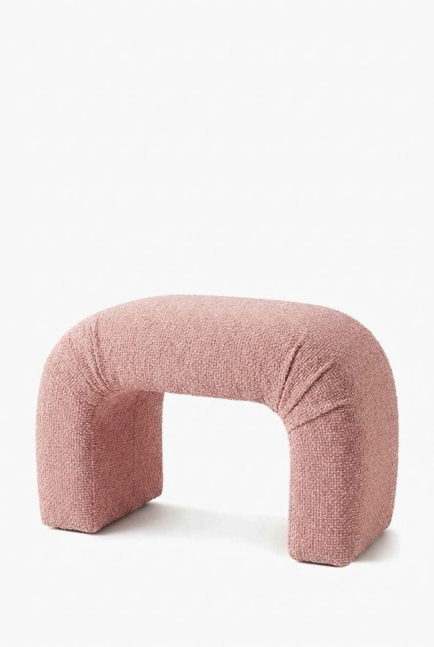 Bram Mink Blush Arch Pouf Ottoman