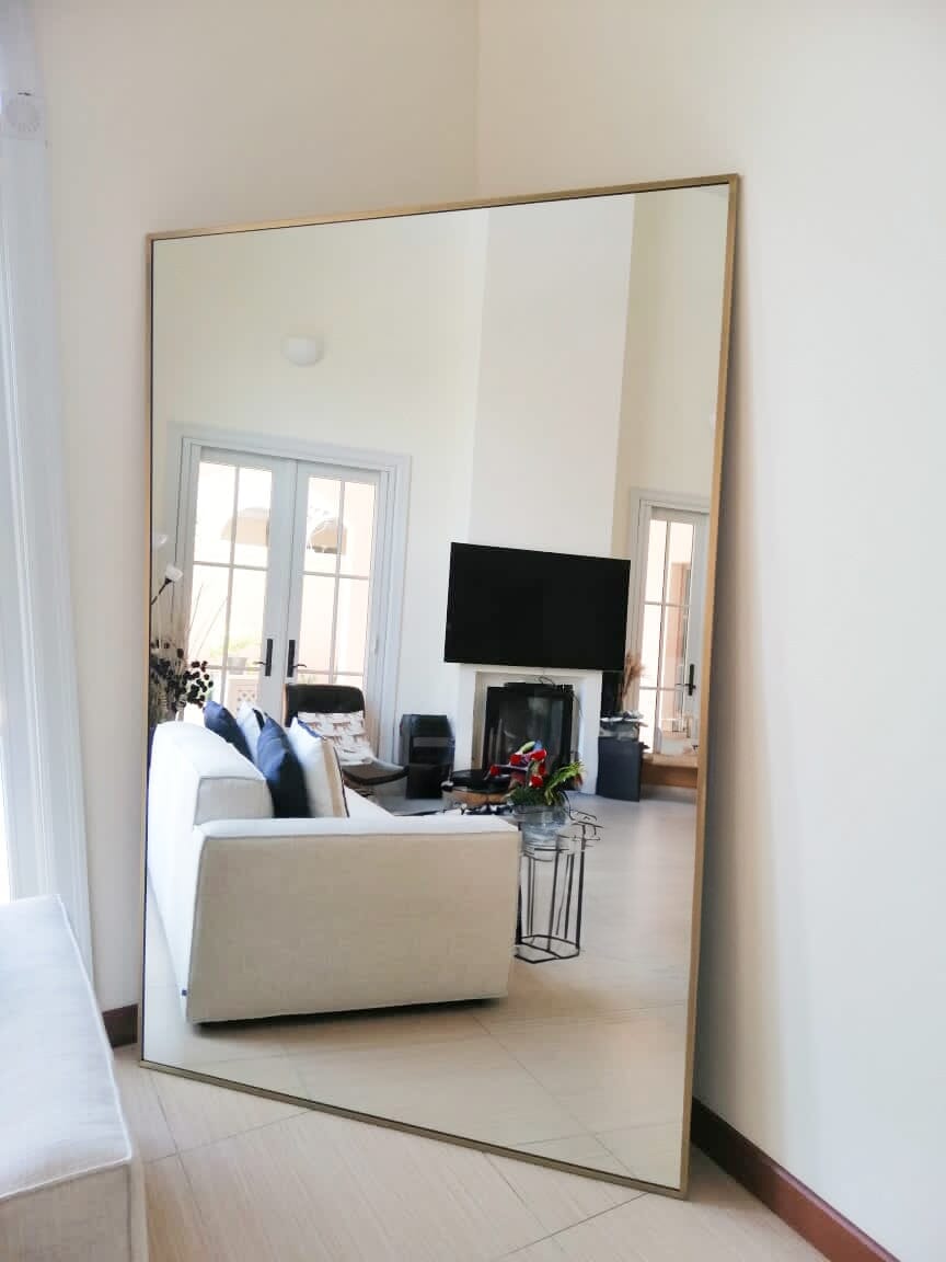 Brass XL Modern Rectangle Mirror (4 Sizes) Mirrors RAZ 