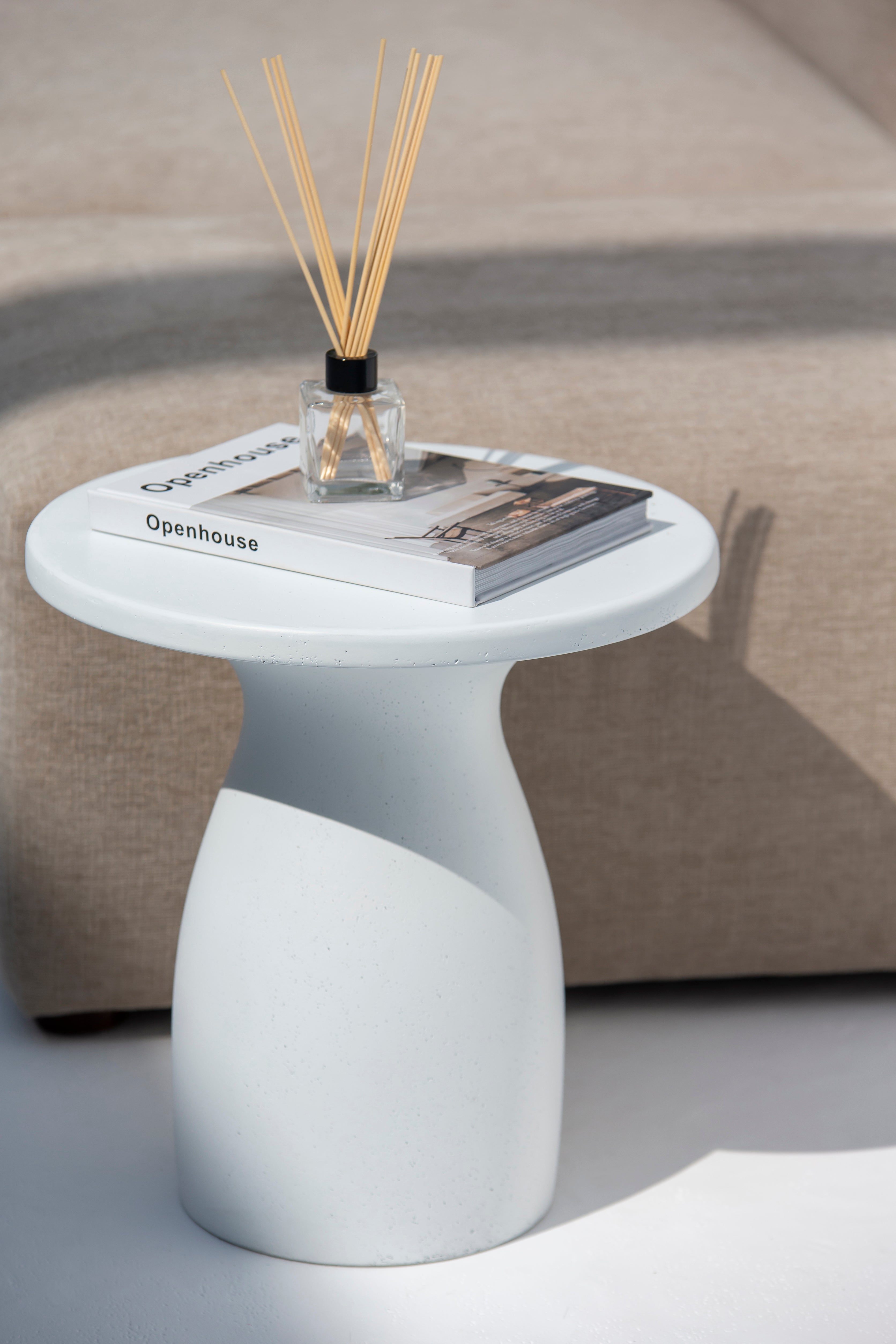 Brio White Concrete Side Table