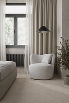 Bronte Ash Grey Boucle Swivel Sofa Chair