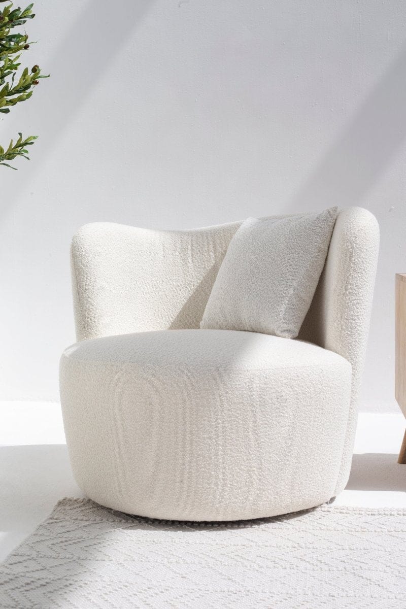 Bronte Off White Swivel Sofa Chair