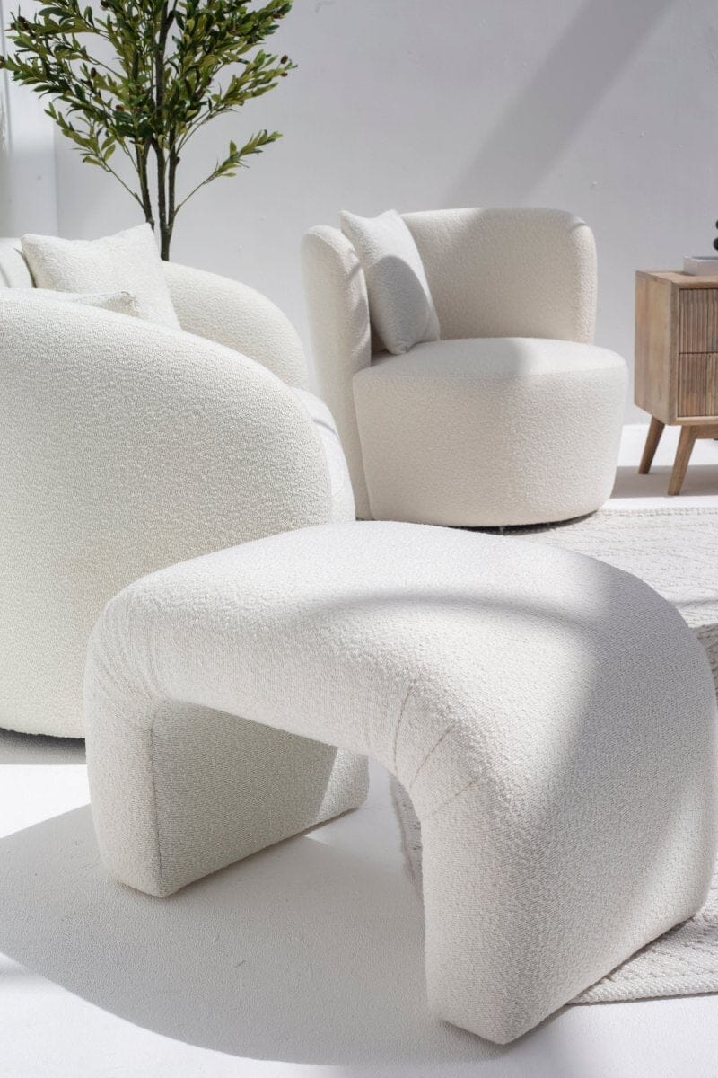 Bronte Off White Swivel Sofa Chair 