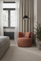 Bronte Rust Brown Swivel Sofa Chair