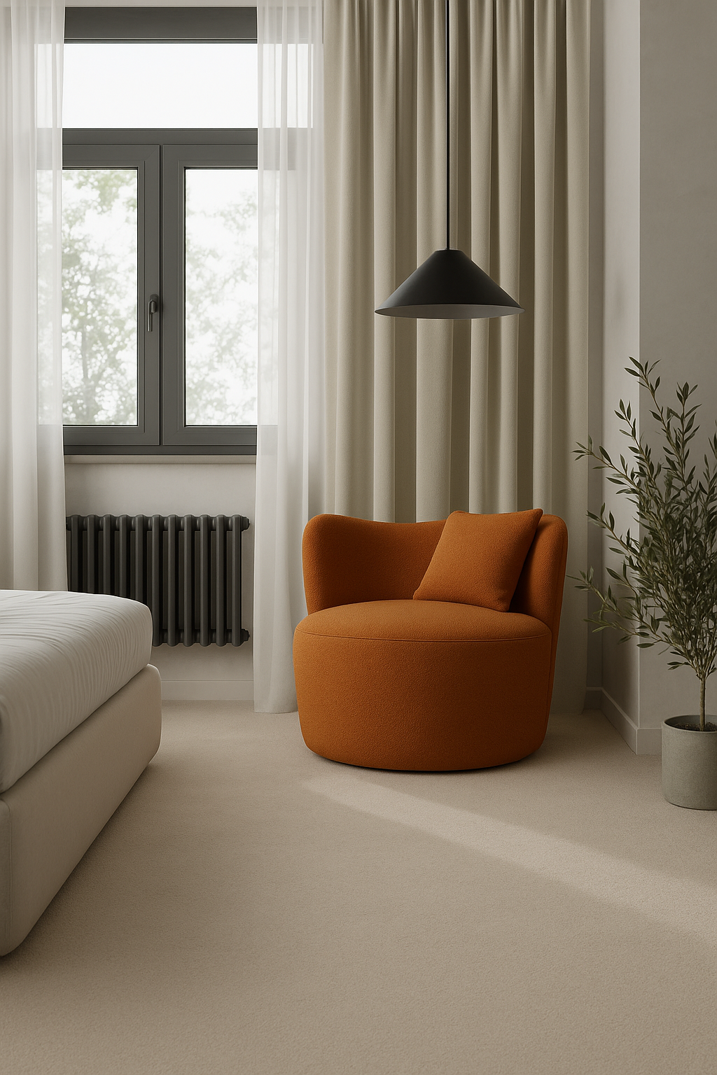 Bronte Terracotta Orange Swivel Sofa Chair