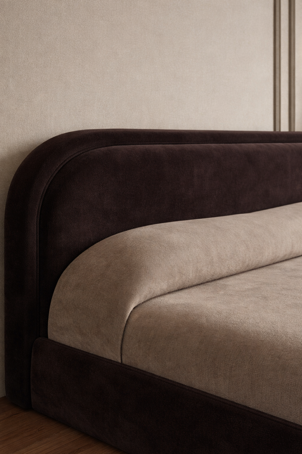Make Your Bedroom Feel Luxurious With a Dark Brown Velvet Platform Bed ...