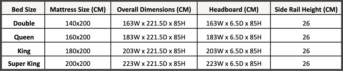 Size chart
