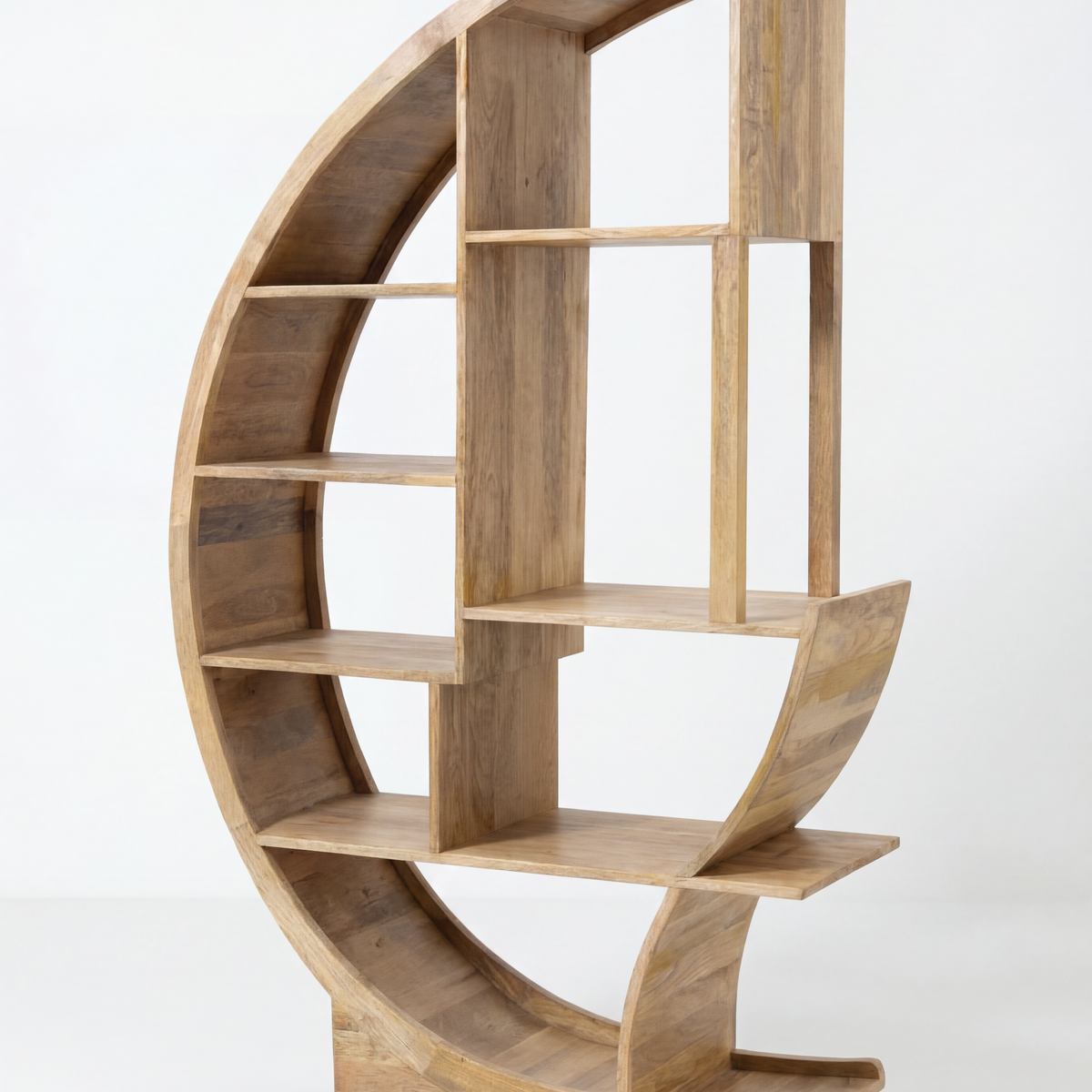 Calvora Arc Display Shelf | Sculptural Wooden Bookcase – Homekode