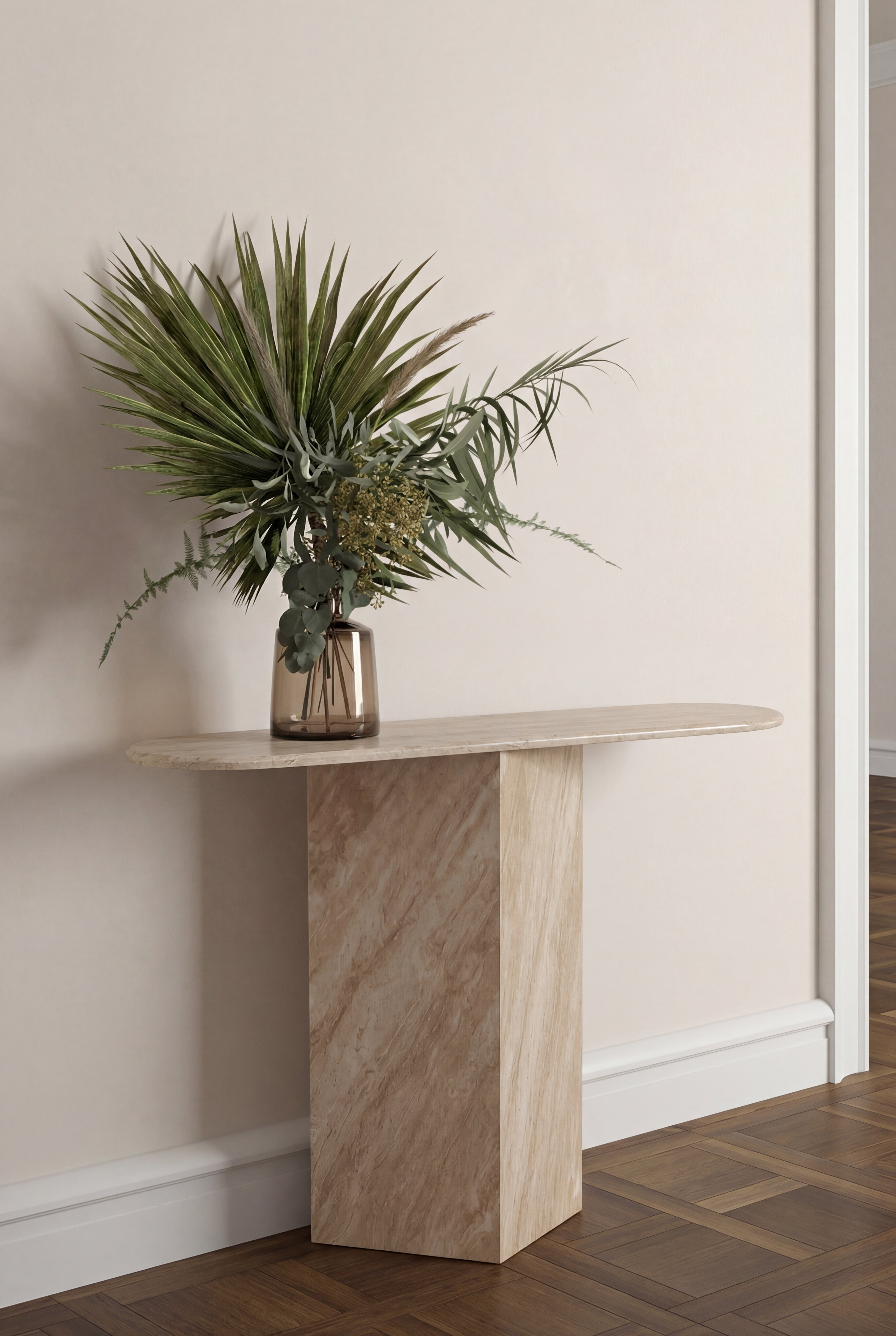 Candice Travertine Console Table