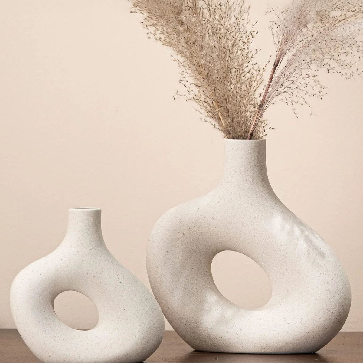 Ceramic Distorted Donut Vases Sculptural Modern Decorative Accent ...