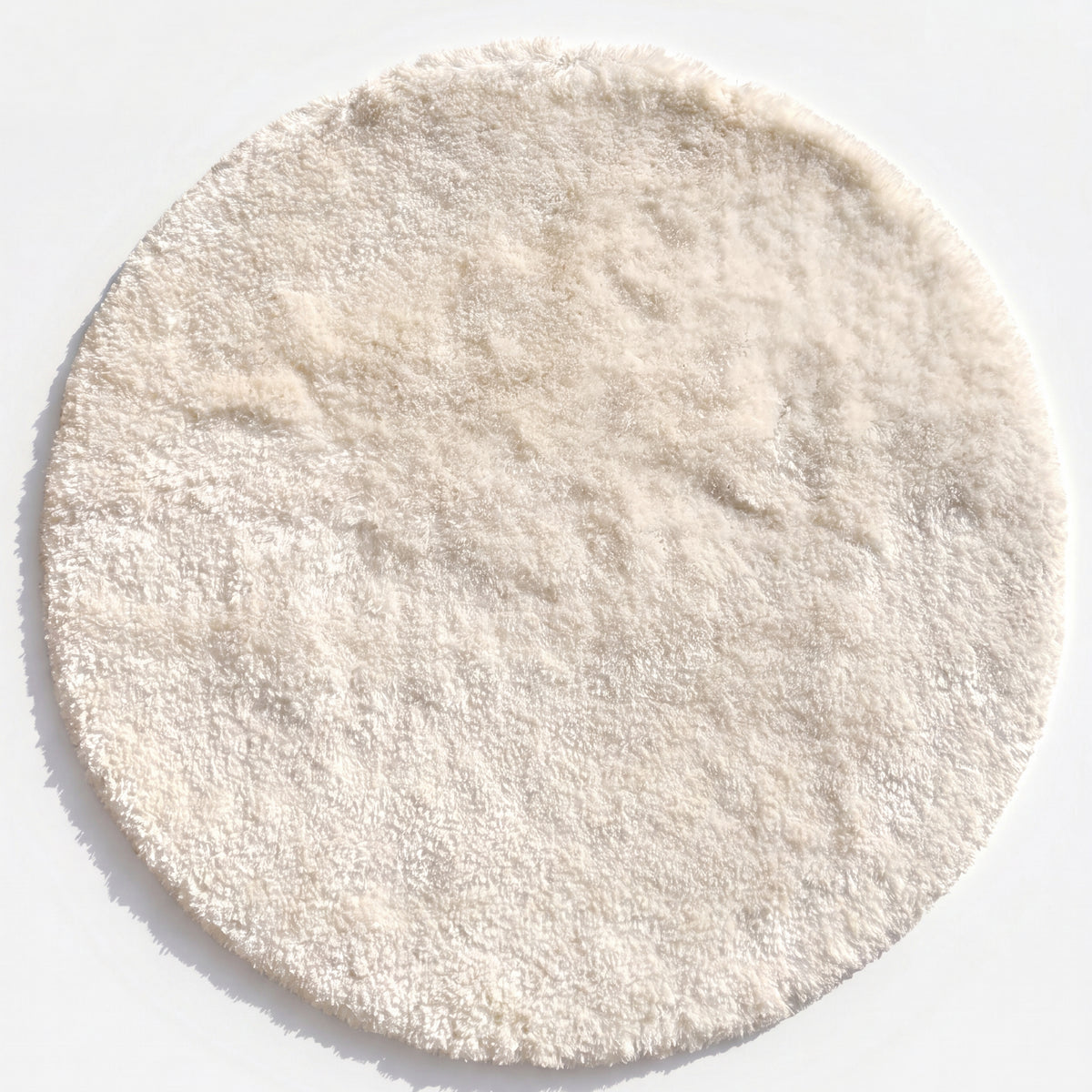 Cevra Round Ivory Shaggy Area Rug for Soft Modern Living Rooms – Homekode