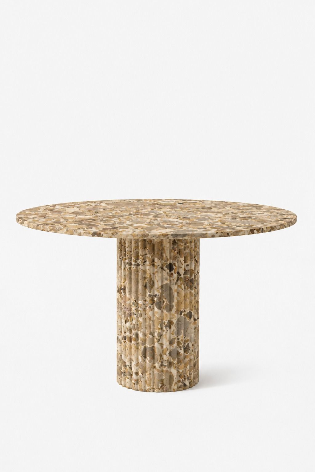 Claire Beige Terrazzo Round Dining Table