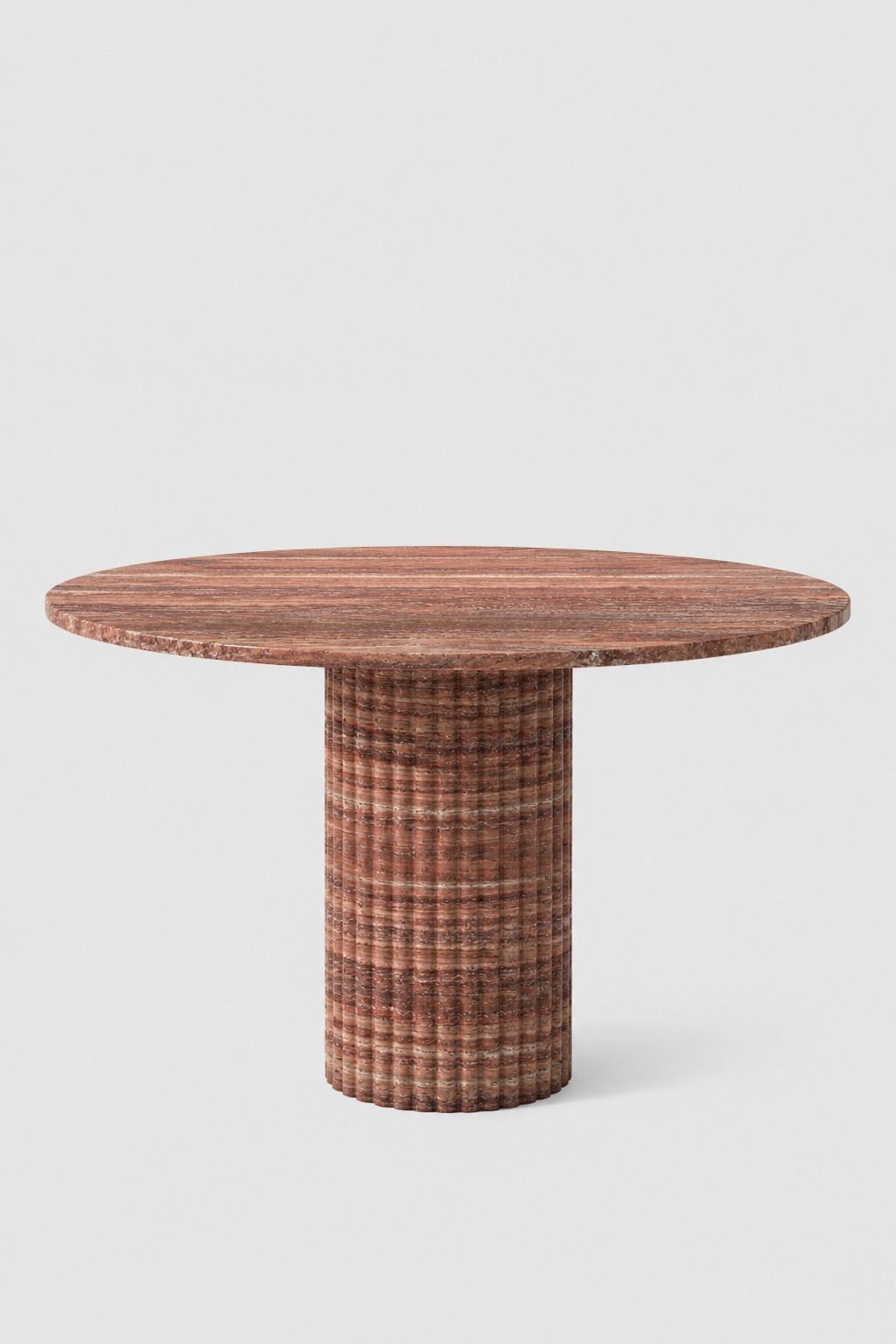 Claire Red Travertine Round Dining Table