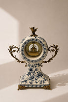Clyros Cream Blue Floral Ceramic Table Clock