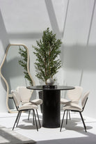 Cornelia Black Marquina Marble Dining Table (3 Base Colors) 100CM Length x 100CM Width x 75CM Height Black 