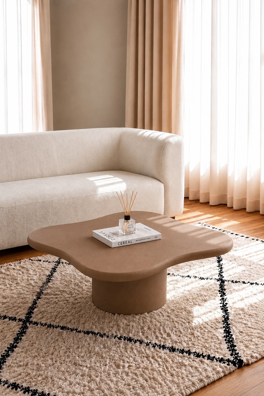 Corvelle Brown Microconcrete Coffee Table