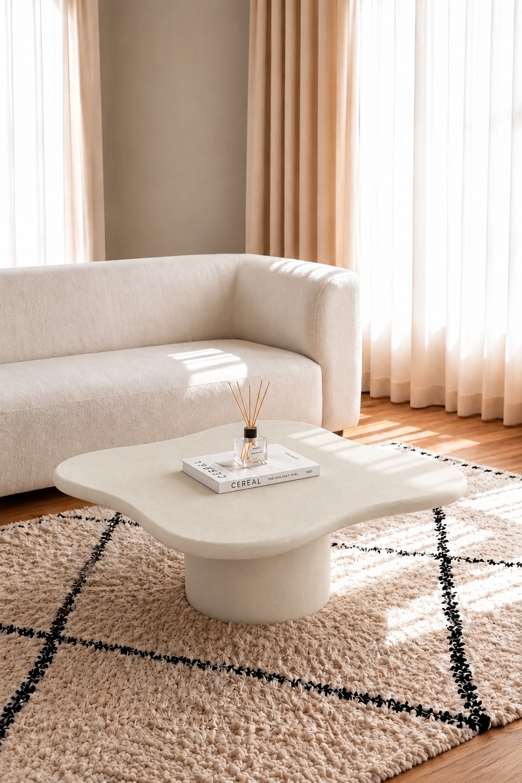 Corvelle Light Beige Microconcrete Coffee Table