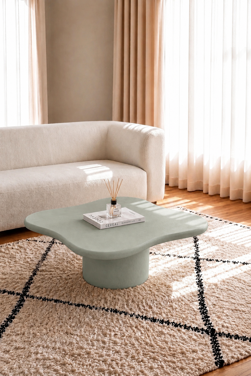 Corvelle Pistachio Green Microconcrete Coffee Table
