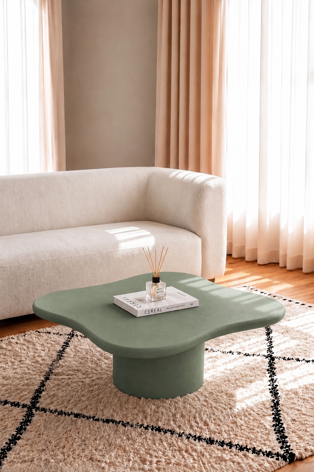 Corvelle Sage Green Microconcrete Coffee Table