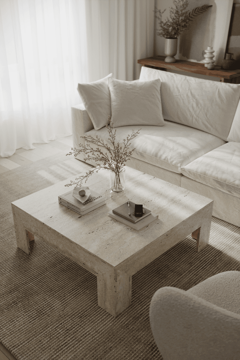 Cuba Travertine Irregular Patterned Coffee Table 