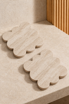 Dovra Beige Travertine Square Coaster