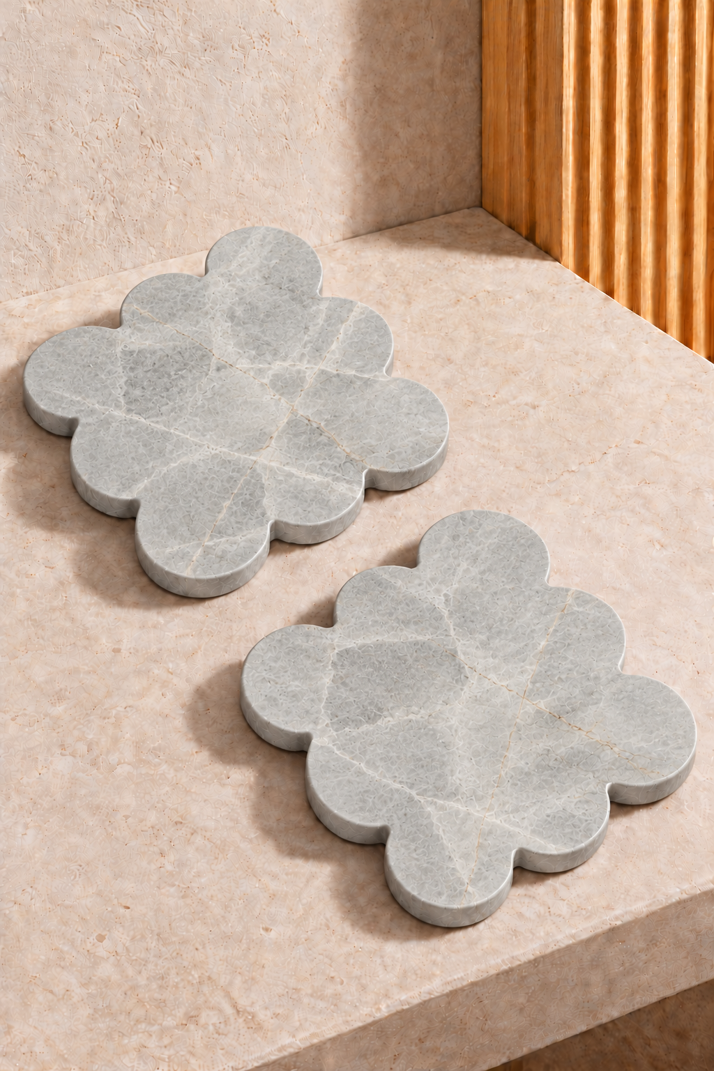 Dovra Fior De Pasco Grey Marble Square Coaster