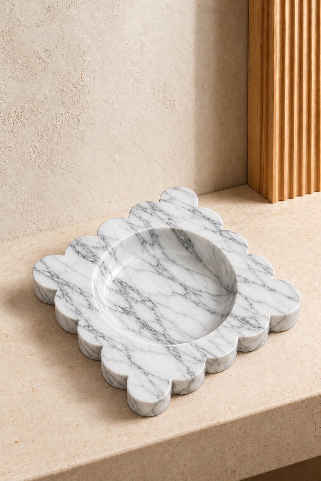 Dovra Greek Calacatta Marble Square Ashtray