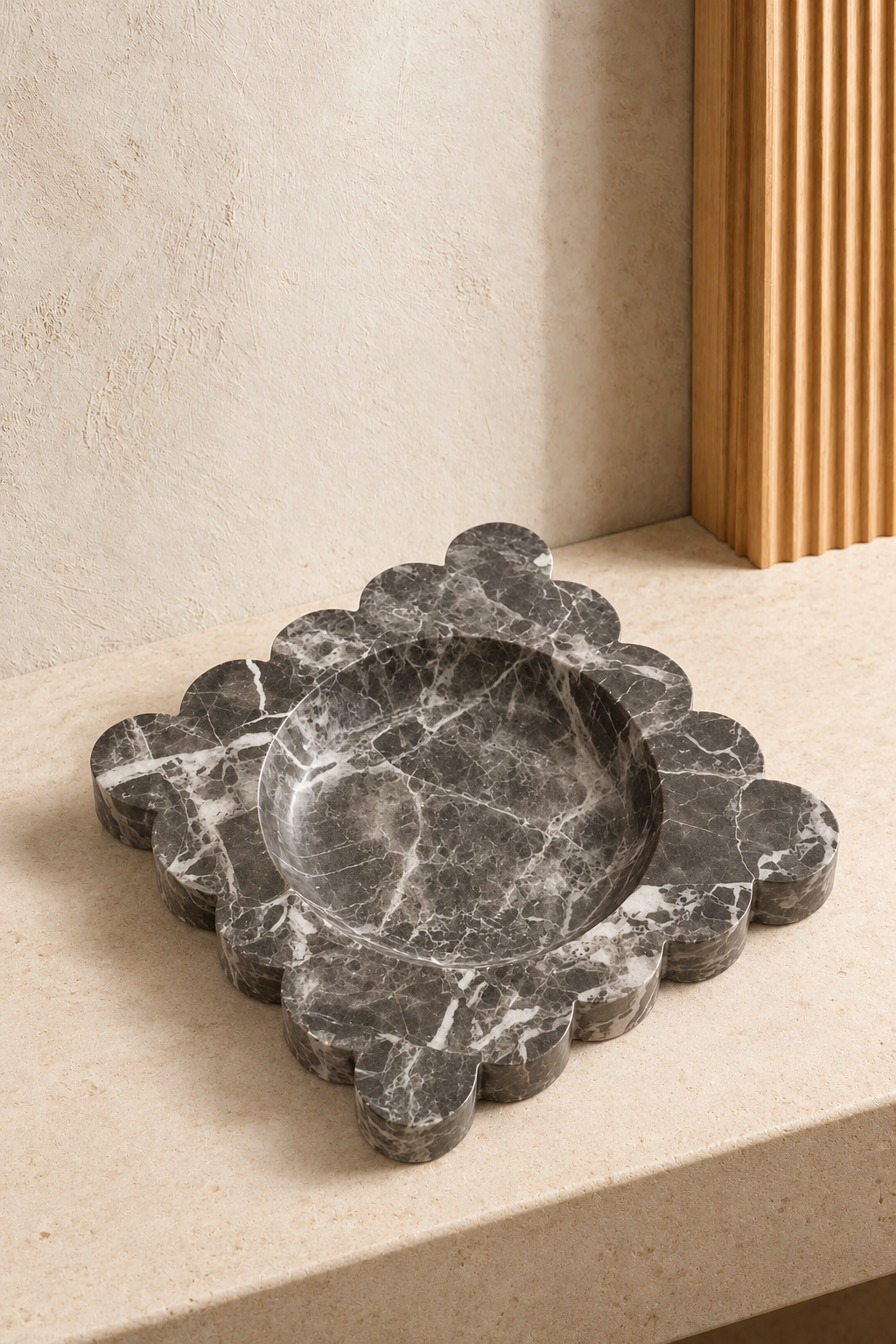 Dovra Nivada Brown Marble Square Ashtray