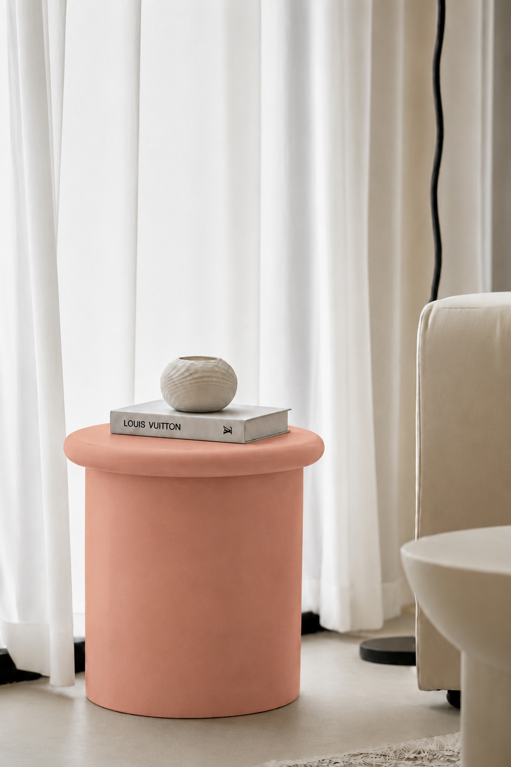 Eirini Peach Microconcrete Side Table